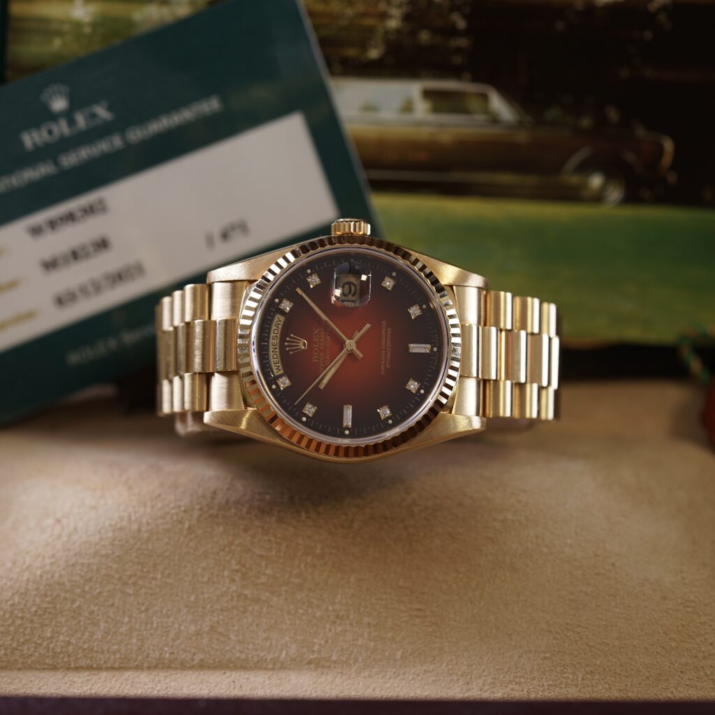 Rolex Day-Date Red Vignette 18238 1995 (Service card & Box) 9 Rolex Day-Date Red Vignette 18238 1995 (Full Set)