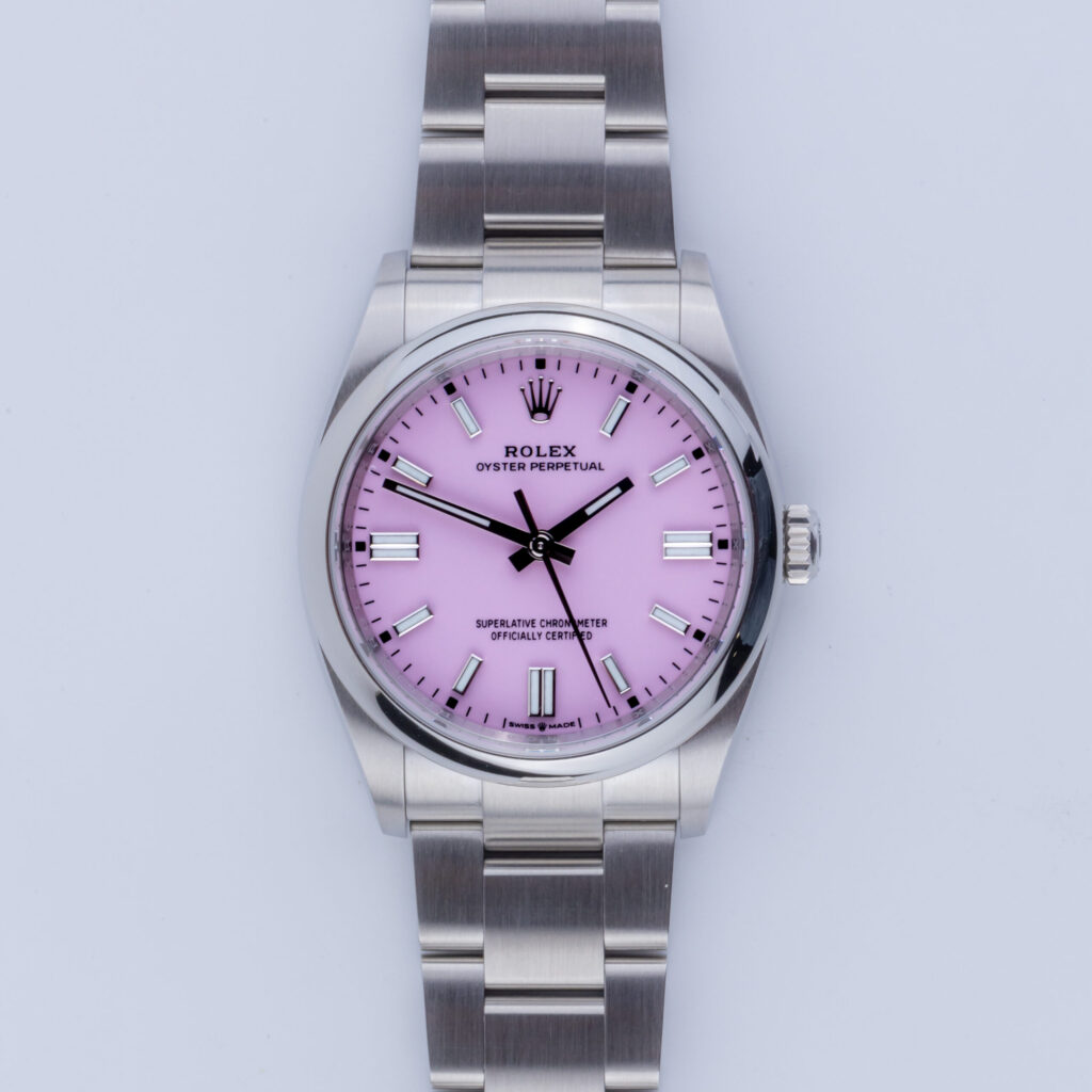 Rolex Oyster Perpetual Candy Pink 126000 2022 (Vollständiger Satz) 10 E. Joffroy