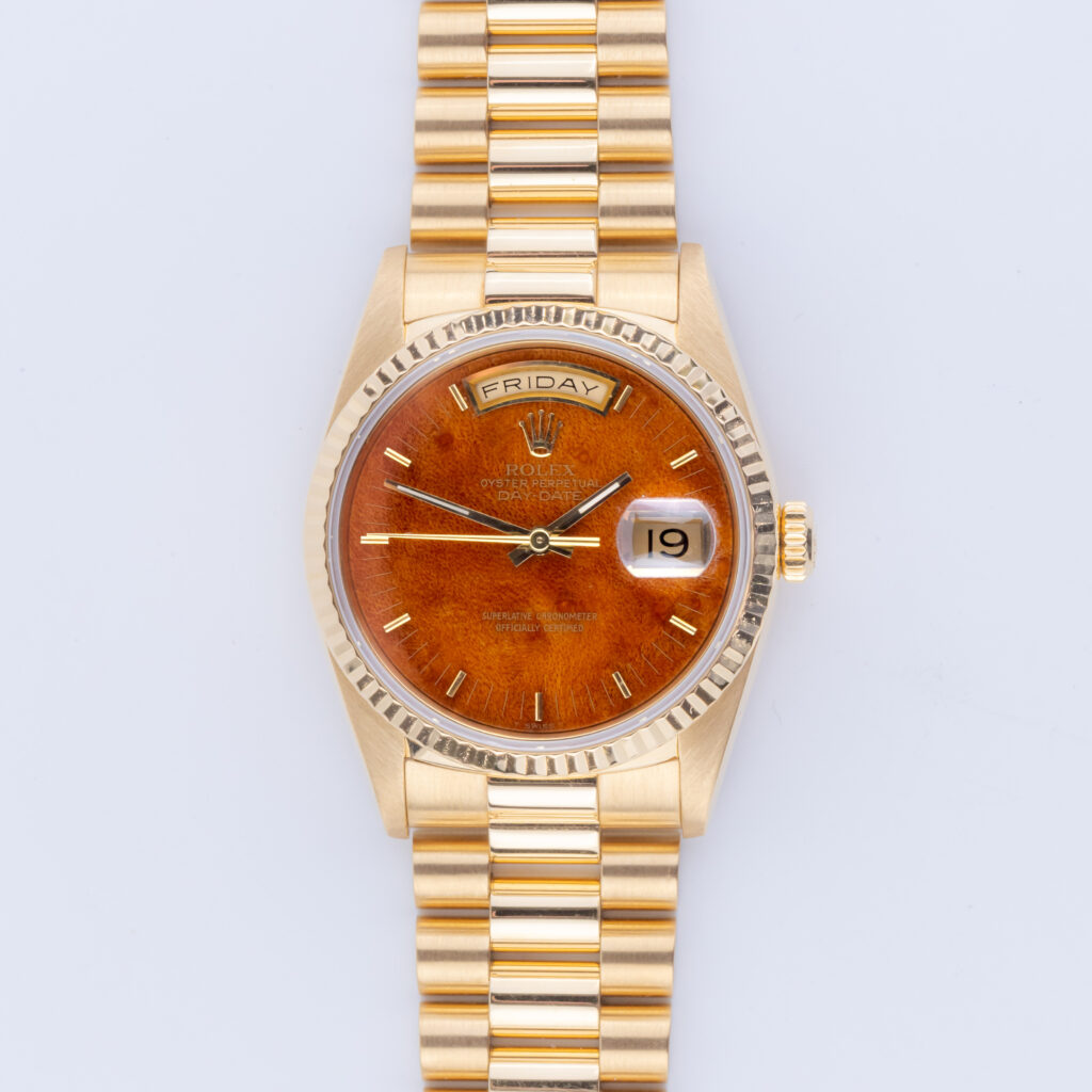 Rolex Day-Date Wood Dial 18238 1989 (vollständiger Satz) 10 Rolex Day-Date 18238