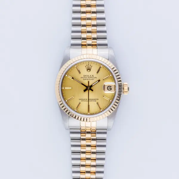 Rolex Oyster Perpetual Datejust Mid-Size Champagne Tapestry 68273 1989 (Volledige set) - Afbeelding 3