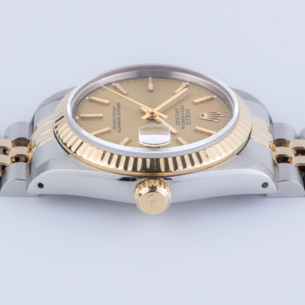 Rolex Oyster Perpetual Datejust Mid-Size Champagne Tapestry 68273 1989 (Volledige set) 12 Rolex Datejust 68273