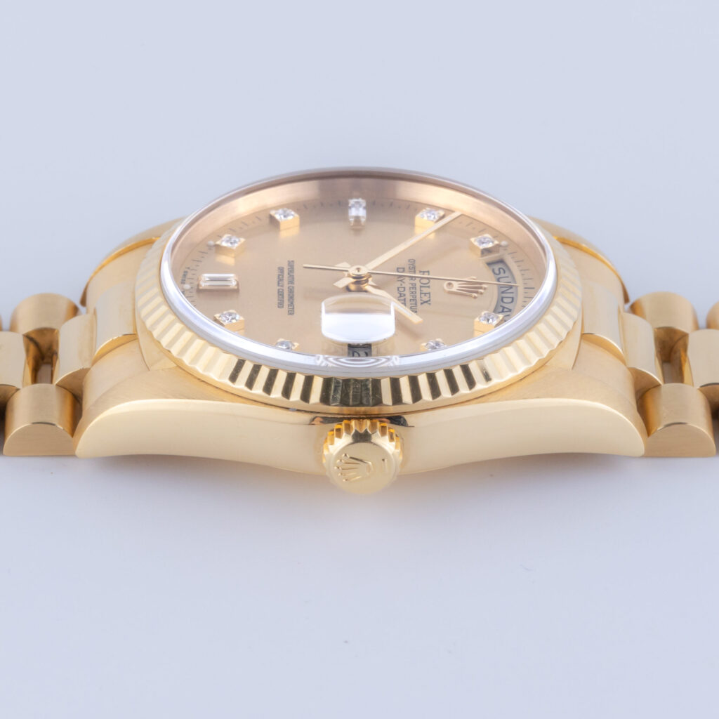 Rolex Oyster Perpetual Day-Date Champagne Diamond 18238 1989 (Vollständiger Satz) 13 Rolex Day-Date 18238