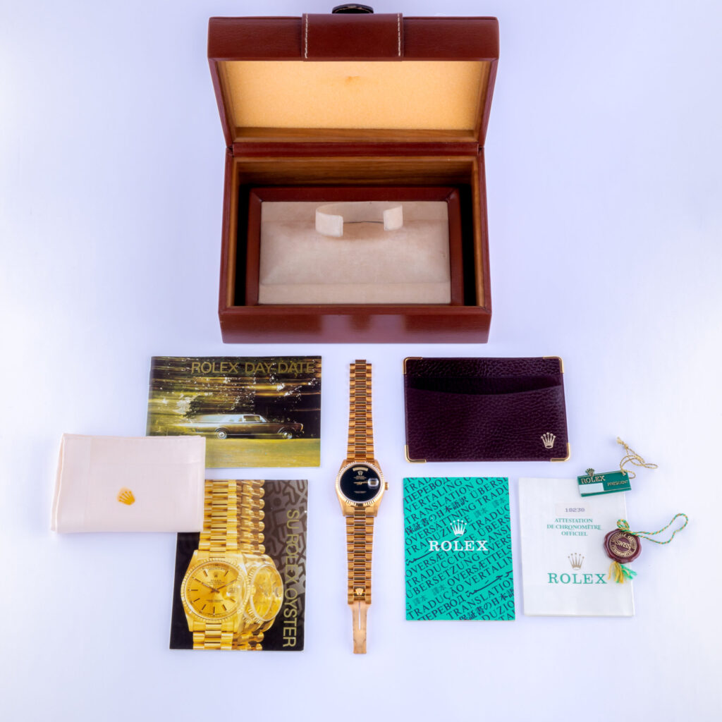 NOS Rolex Day-Date Onyx 18238 1988 (Vollständiger Satz) 15 Rolex Day-Date 18238 Onyx