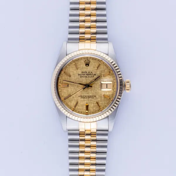 Rolex Oyster Perpetual Datejust Champagne Linen 16013 1983 (Volledige Set) - Afbeelding 3