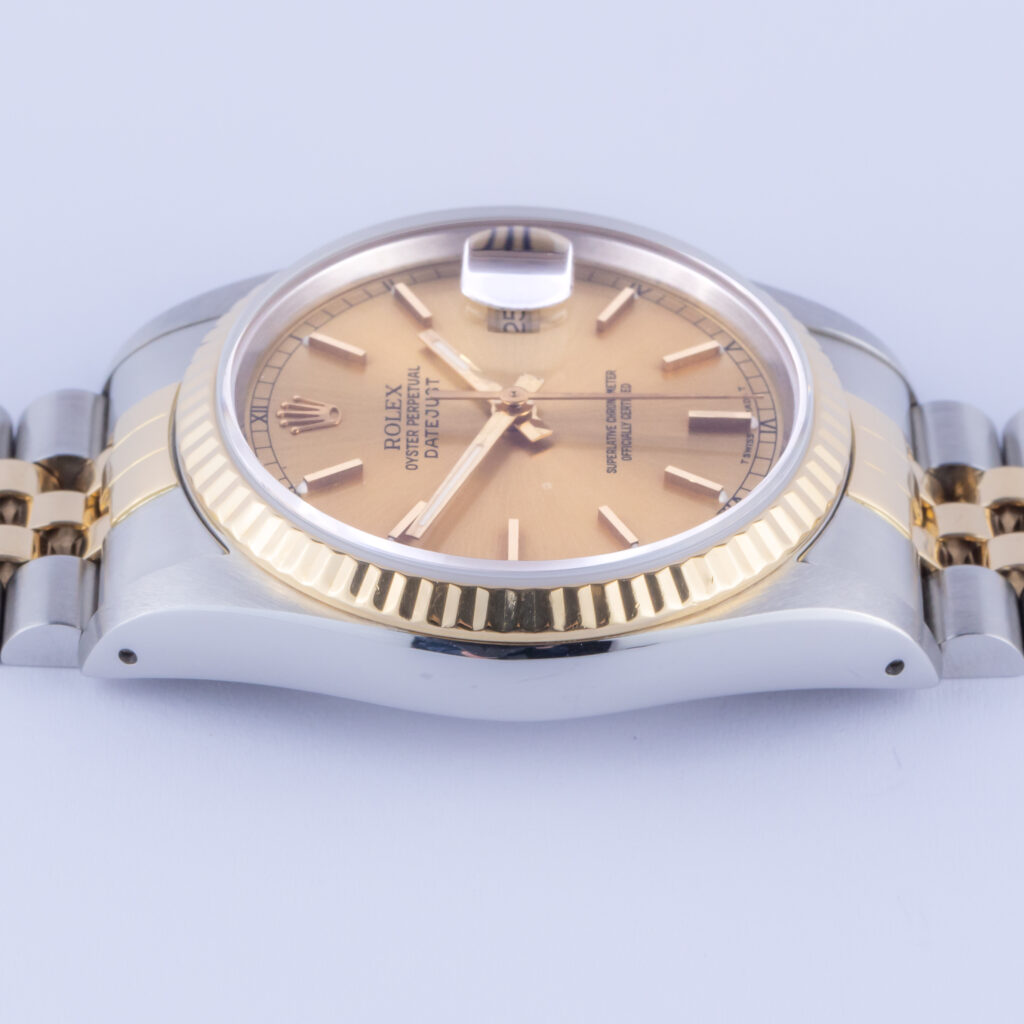 Rolex Oyster Perpetual Datejust Champagne 16233 1989 (Box + Boekjes) 12 Rolex Datejust 16233
