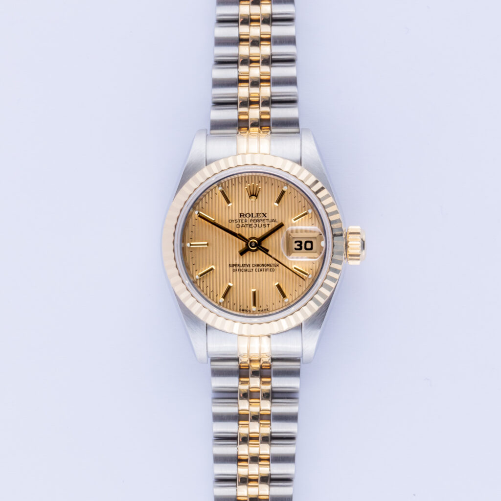 Rolex Lady-Datejust Champagne Tapestry 69173 1995 (Volledige Set) 10 Rolex Lady-Datejust 69173