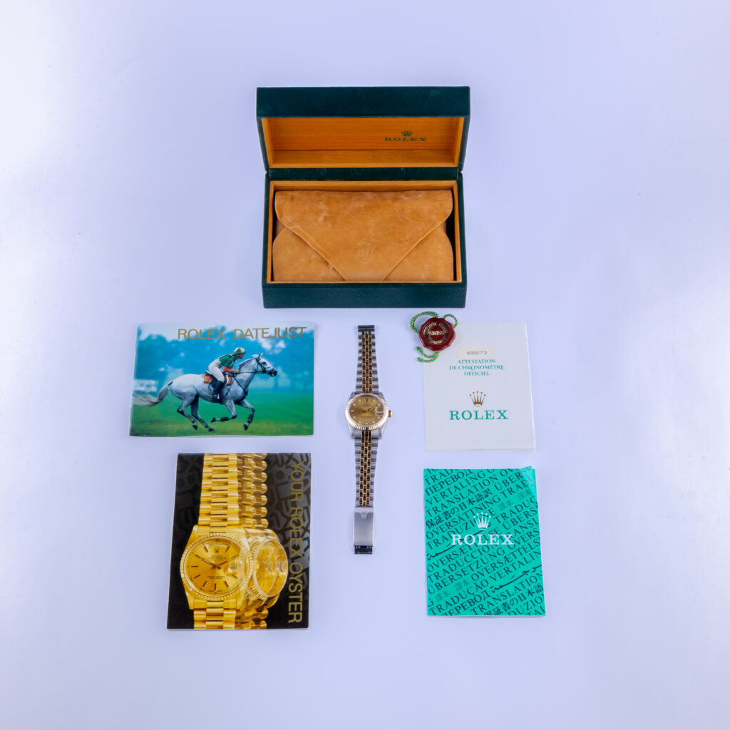 Rolex Oyster Perpetual Datejust Mid-Size Champagne Diamond 68273 1990 (Volledige set) 15 rolex-datejust-mid-size-68273-5