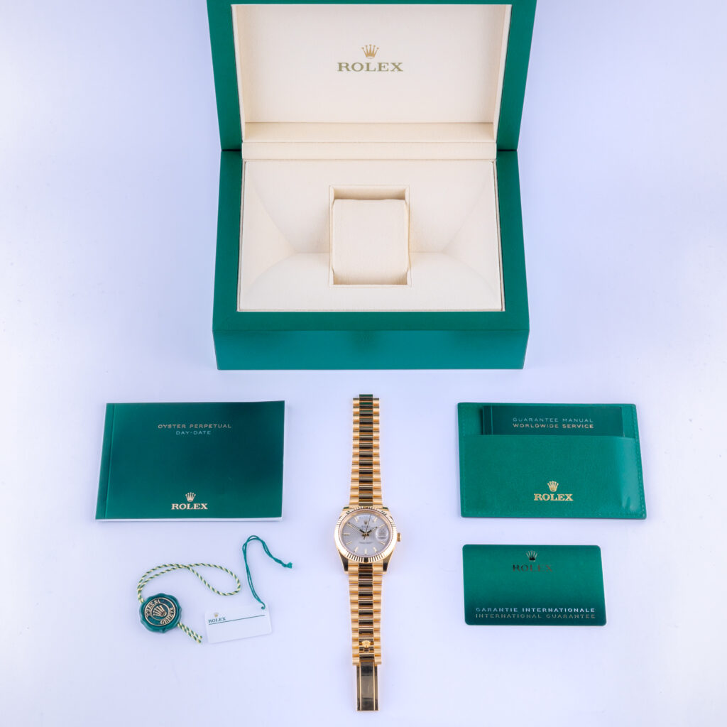 NEW Rolex Day-Date 40 Silver Honeycomb 228238 2022 (Full Set) 12 rolex-day-date-228238-2