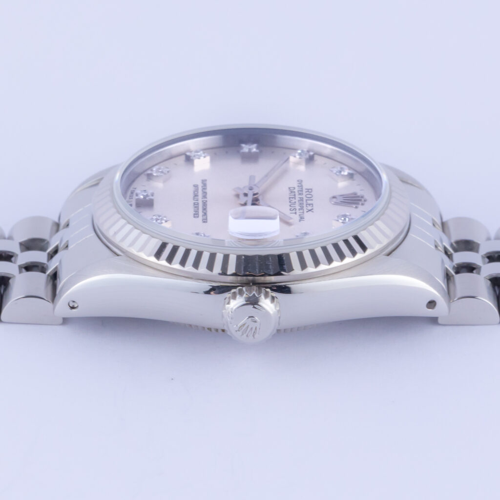 Rolex Oyster Perpetual Datejust Mid-Size Silver Diamond 68274 1990 (Vollständiger Satz) 13 Rolex Datejust 68274