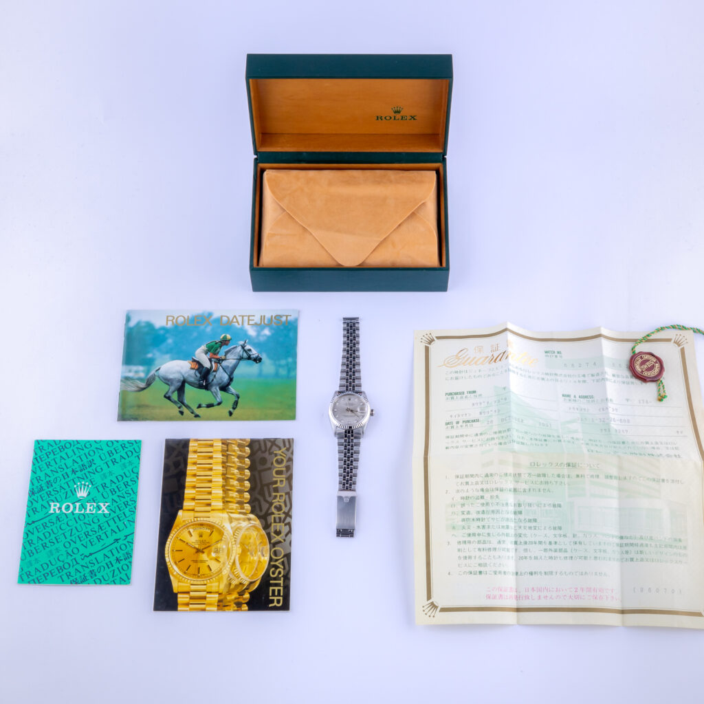 Rolex Oyster Perpetual Datejust Mid-Size Silver Diamond 68274 1990 (Vollständiger Satz) 15 Rolex Datejust 68274