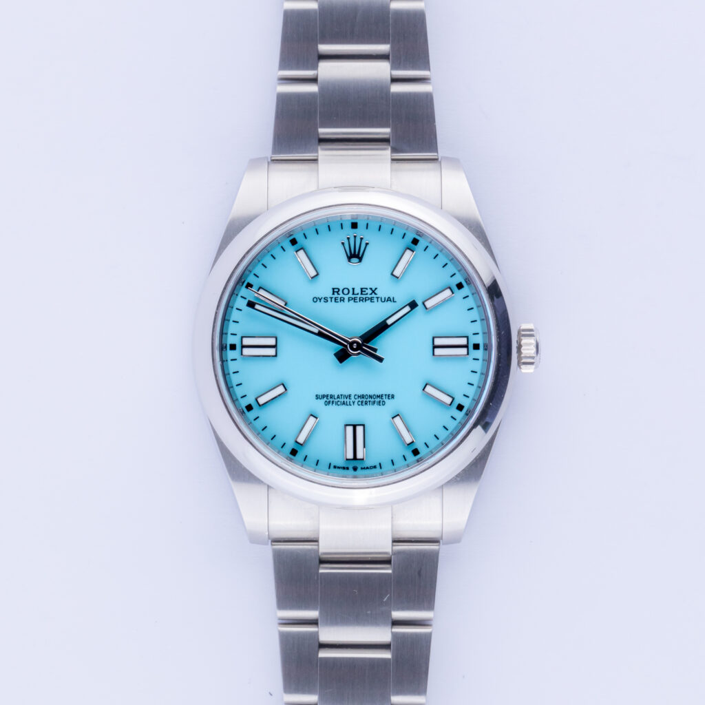 Rolex Oyster Perpetual Tiffany 41 124300 2020 (Vollständiger Satz) 10 Rolex Oyster Perpetual Tiffany 124300