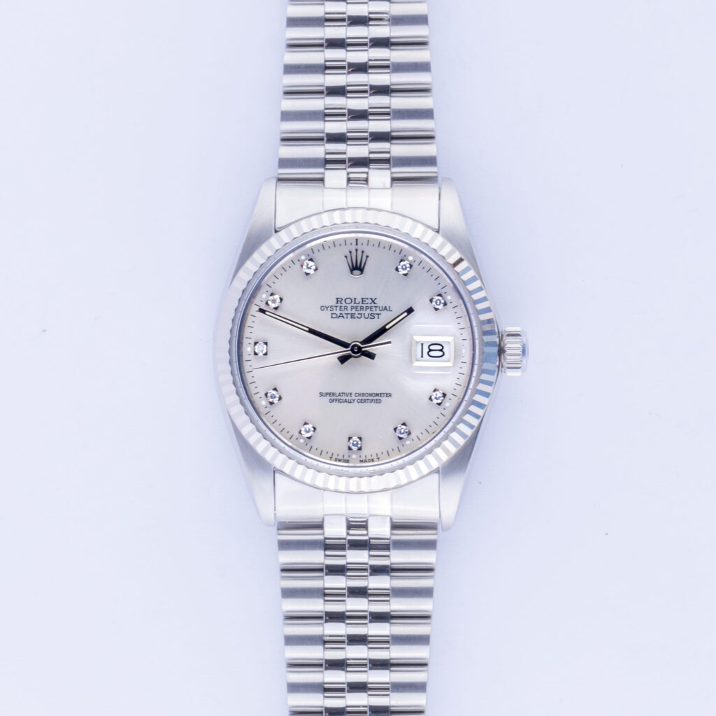 Rolex Oyster Perpetual Datejust Silver Diamond 16014 1986 (Volledige Set) 10 rolex-datejust-16014-16
