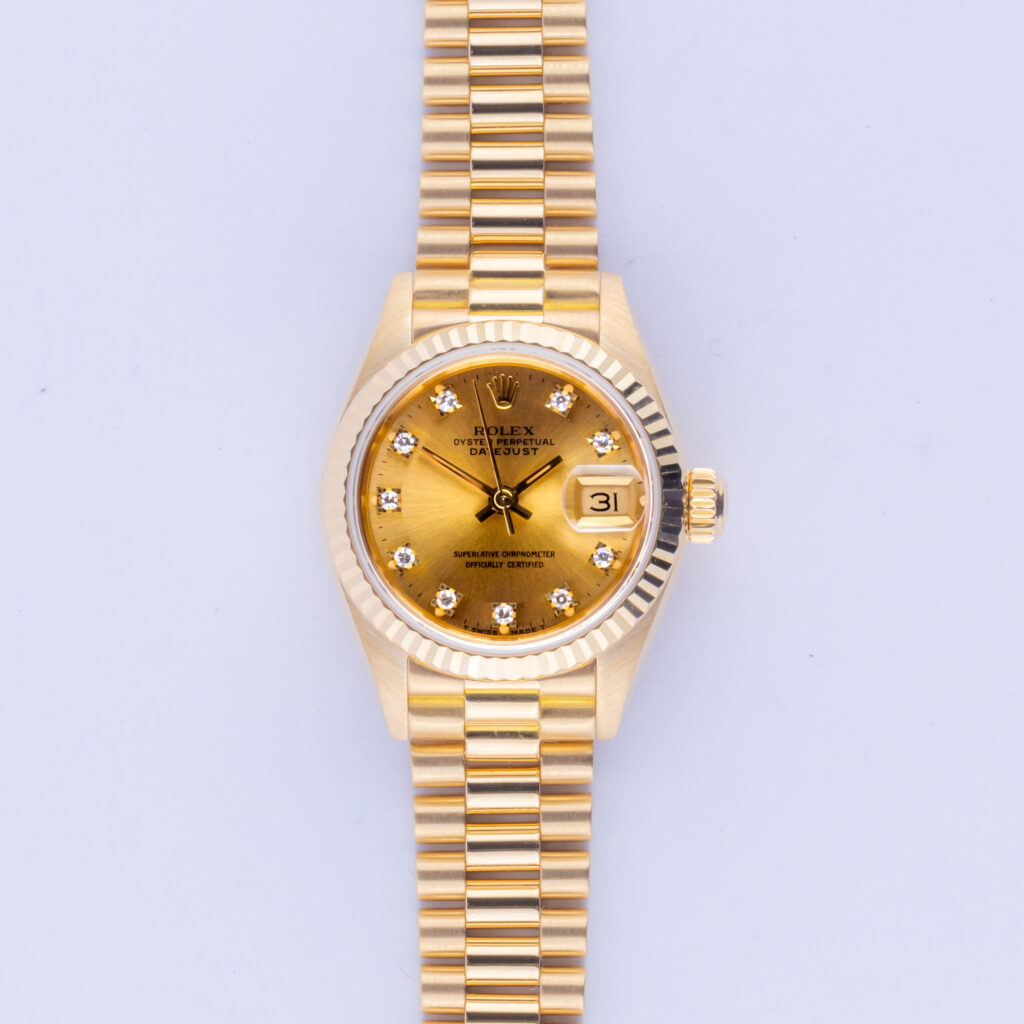 Rolex Lady-Datejust Champagne Diamond 69178 1991 (Volledige Set) 10 Rolex Lady-Datejust 69178
