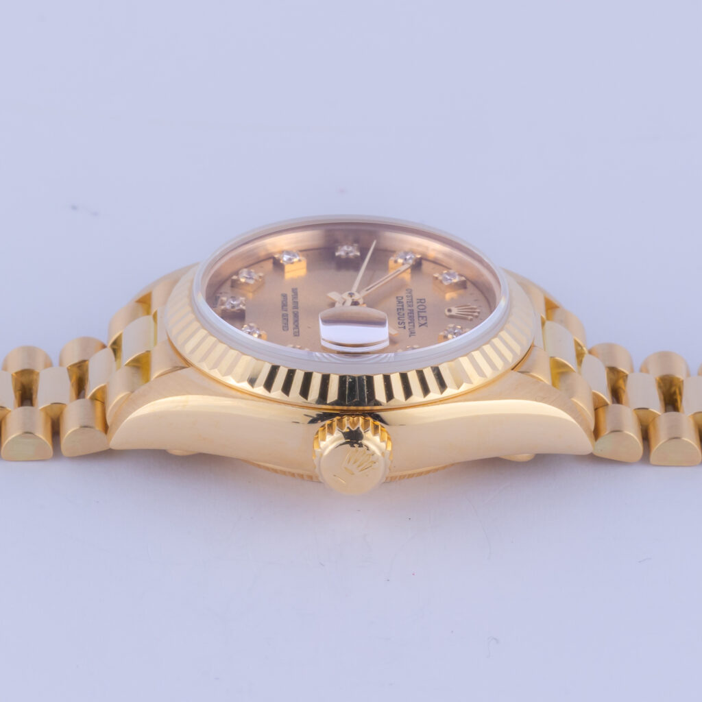 Rolex Lady-Datejust Champagne Diamond 69178 1991 (Volledige Set) 12 Rolex Lady-Datejust 69178