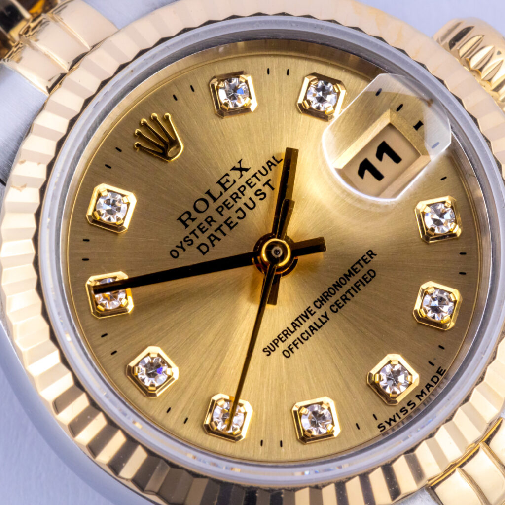 Alternative view of Rolex Lady-Datejust Champagne Diamond 69173 1995 (Full Set)