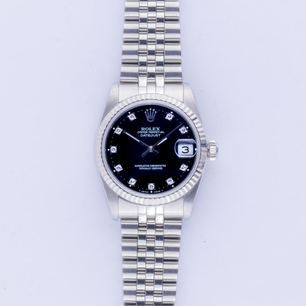 Rolex Oyster Perpetual Datejust Mid-Size Black Diamond 68274 1989 (Vollständiger Satz) 10 rolex-datejust-mid-size-68273-12