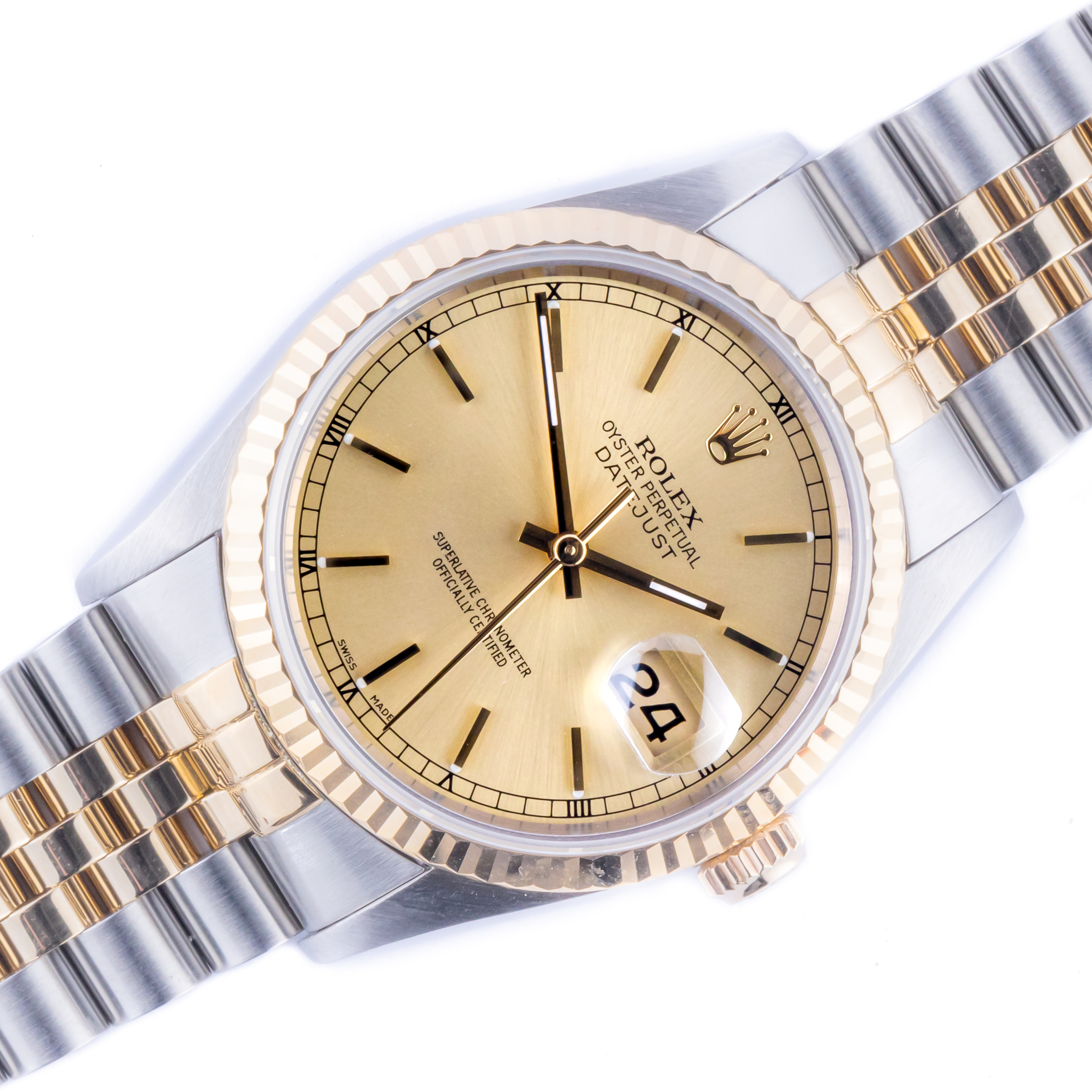 Rolex Oyster Perpetual Datejust Champagne 16233 1993 (Volledige Set) 1 rolex-datejust-16233-117