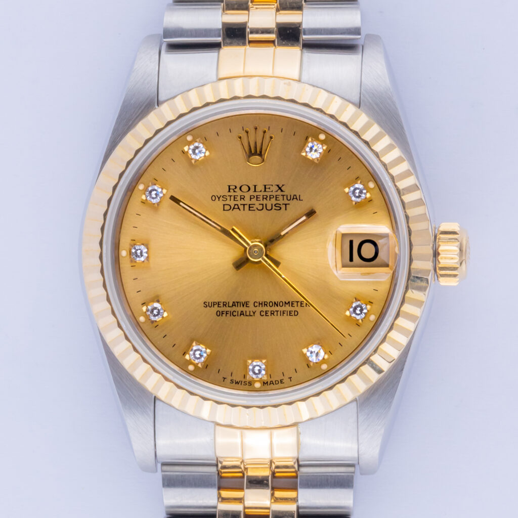 Rolex Datejust Mid-Size Champagne Diamond 68273 1988 (Full Set) 10 rolex-lady-datejust-68273-4