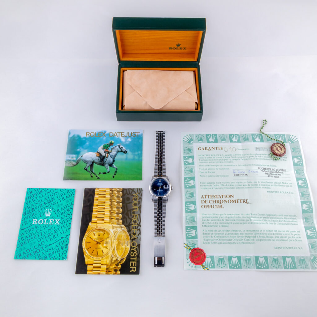 Rolex Oyster Perpetual Datejust Blue 16234 1999 (Full Set) 15 rolex-datejust-16234-124
