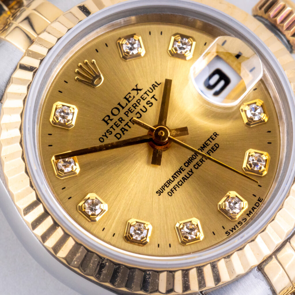 Alternative view of Rolex Lady-Datejust Champagne Diamond 69173 1996 (Full Set)