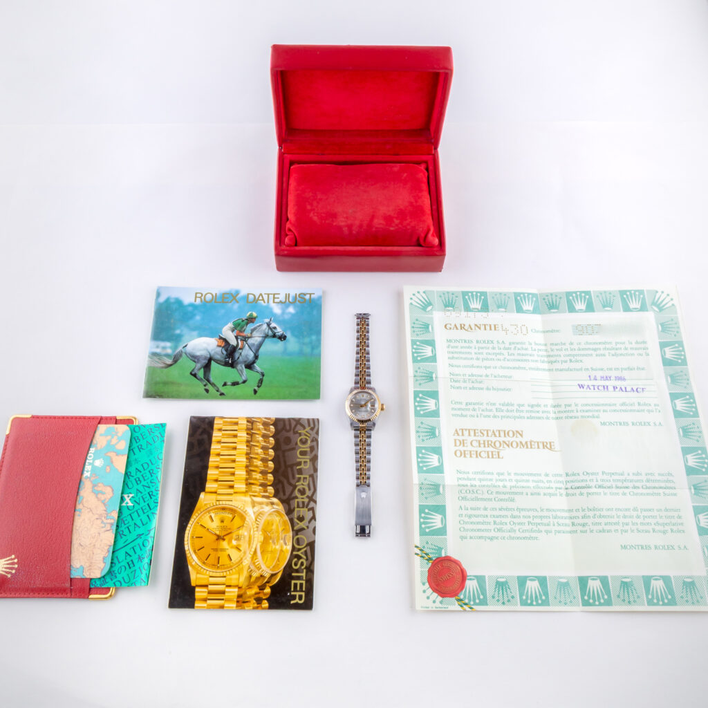 Rolex Lady-Datejust Grey Diamond 69173 1987 (Full Set) 15 2E0B6990 1CG 3M Langedyk Vintage Watches