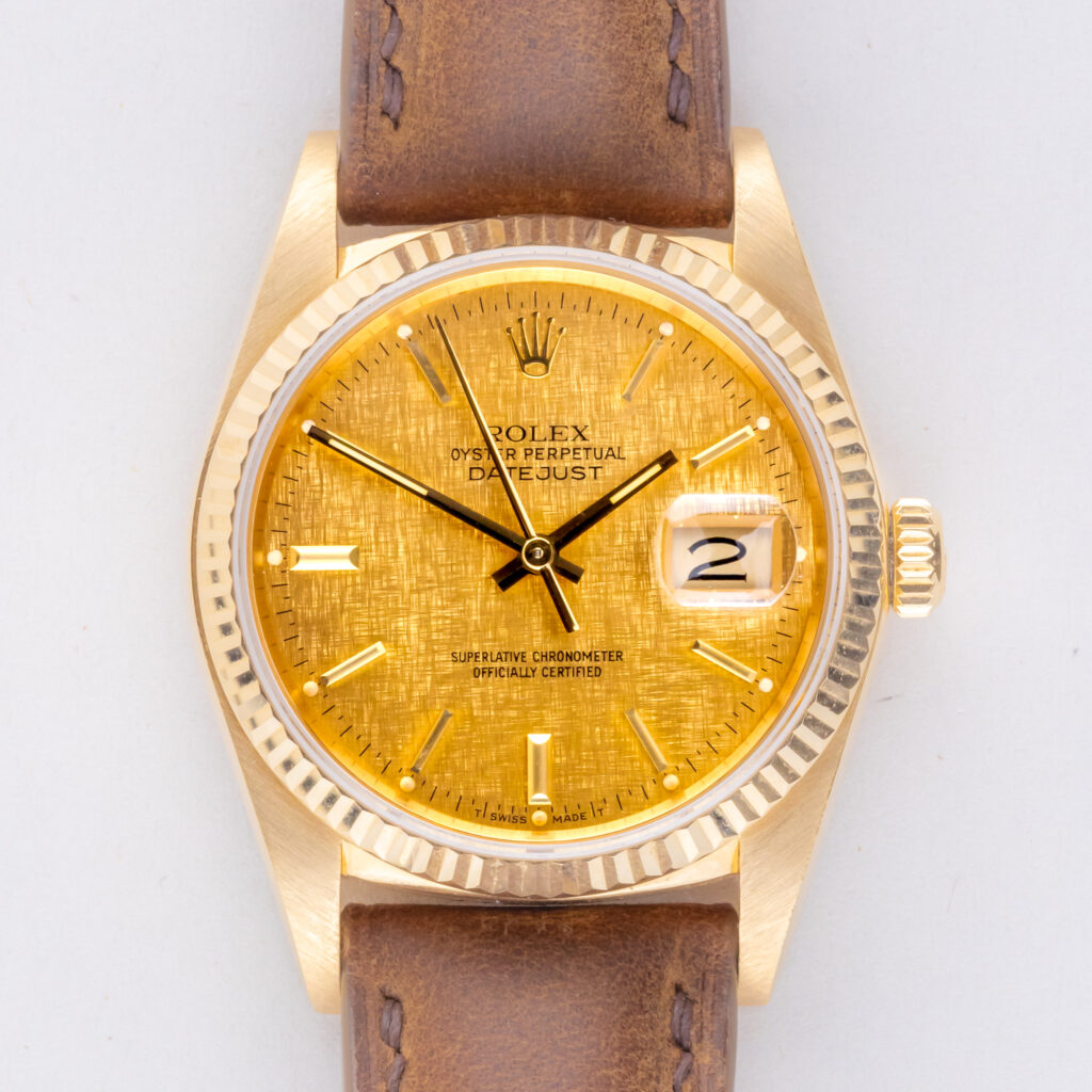 Rolex Oyster Perpetual Datejust Champagne Linen 16018 1985 (Full Set) 10 rolex-datejust-16018