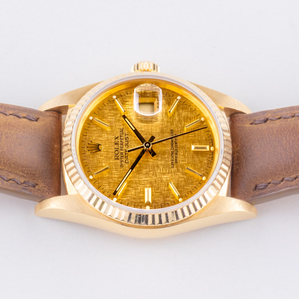 Rolex Oyster Perpetual Datejust Champagne Linen 16018 1985 (Full Set) 12 rolex-datejust-16018