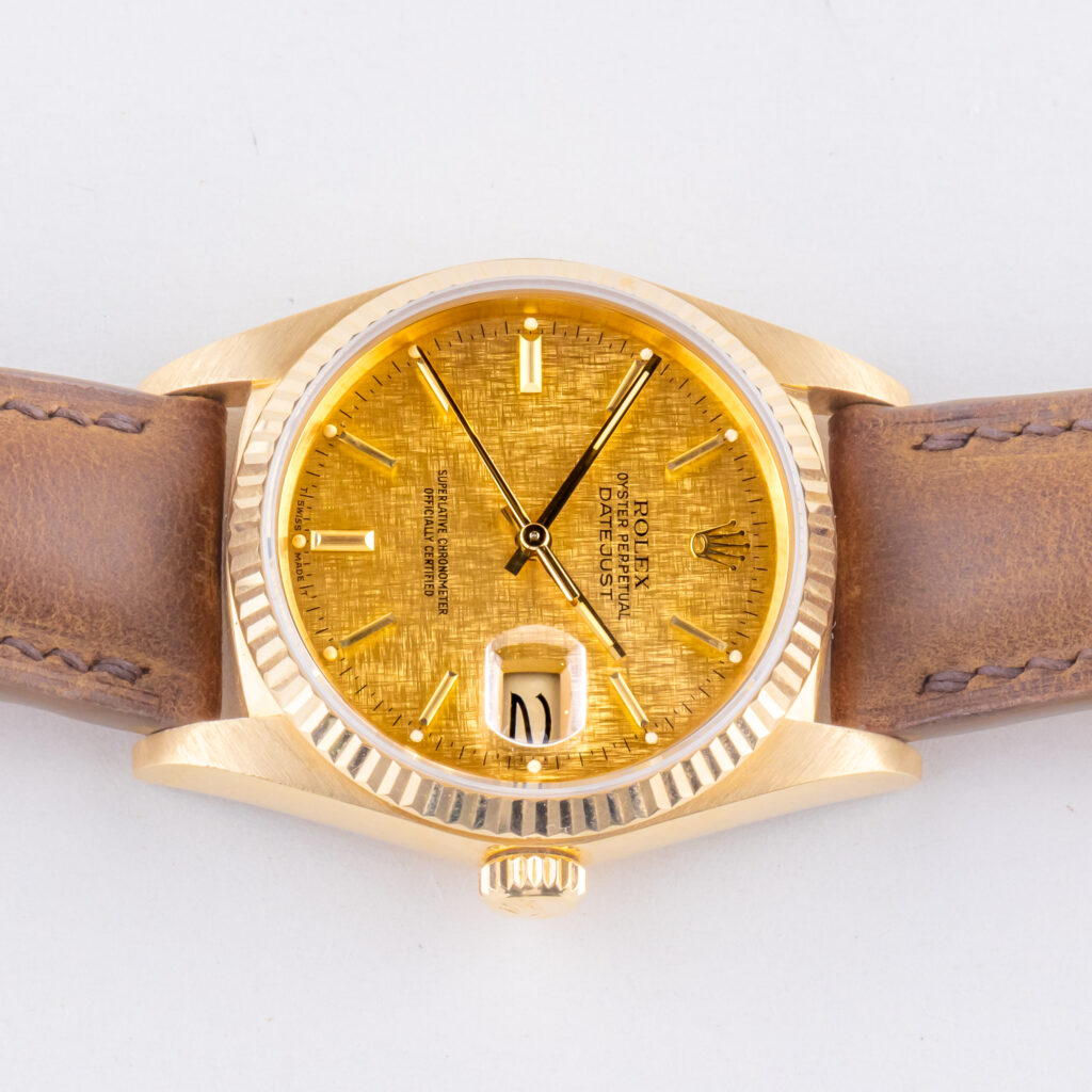 Rolex Oyster Perpetual Datejust Champagne Linen 16018 1985 (Full Set) 13 rolex-datejust-16018