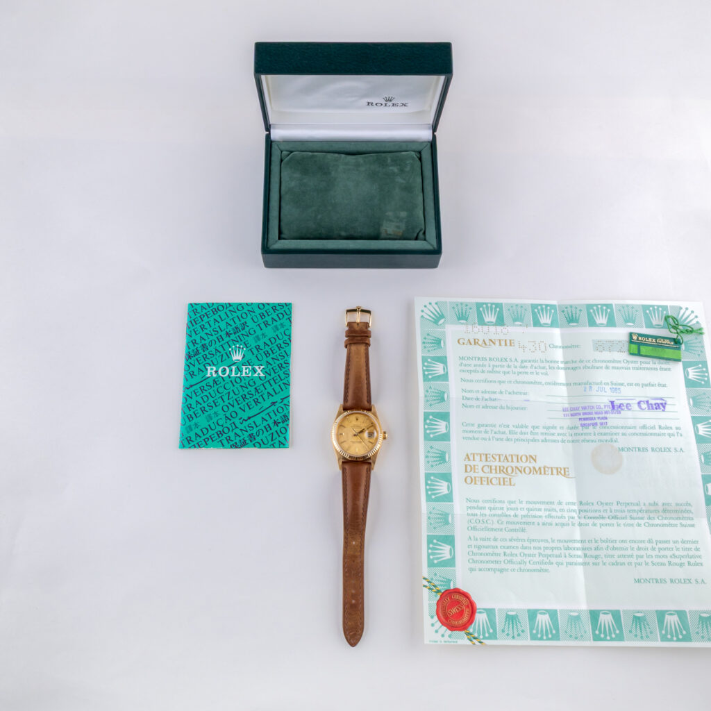 Rolex Oyster Perpetual Datejust Champagne Linen 16018 1985 (Full Set) 15 rolex-datejust-16018