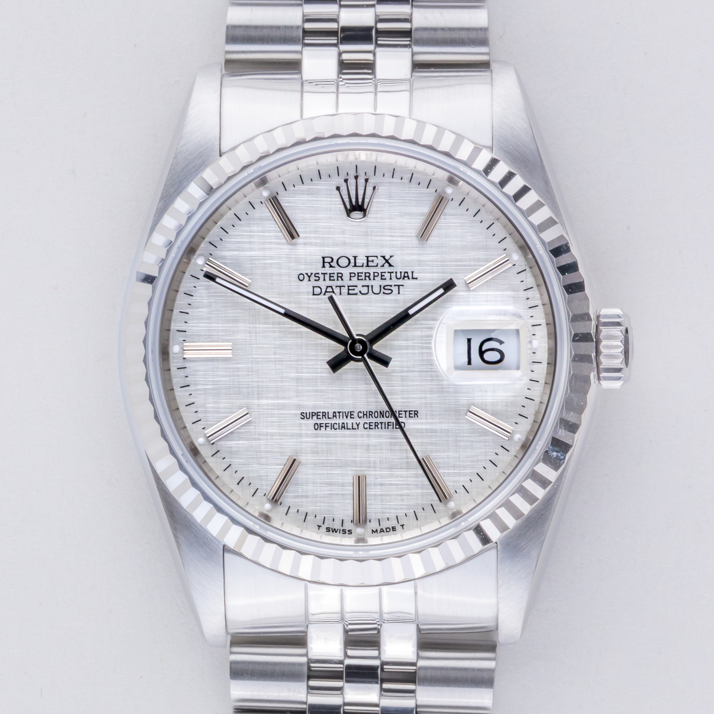 Rolex Oyster Perpetual Datejust Silver Linen 16234 1993 (Volledige Set) 3 rolex-datejust-16234-136