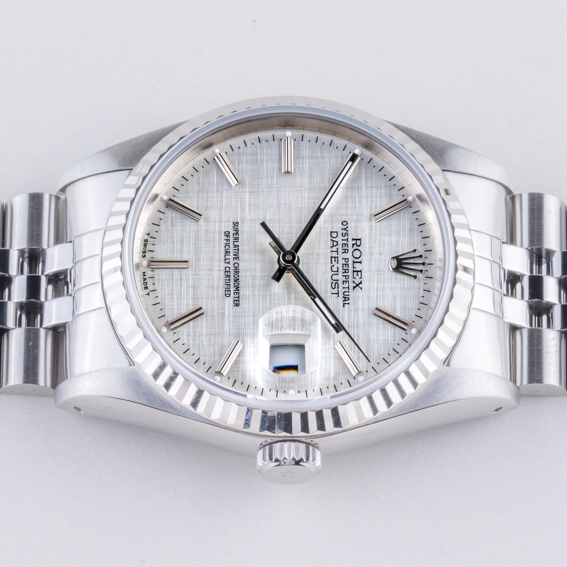 Rolex Oyster Perpetual Datejust Silver Linen 16234 1993 (Volledige Set) 6 rolex-datejust-16234-136