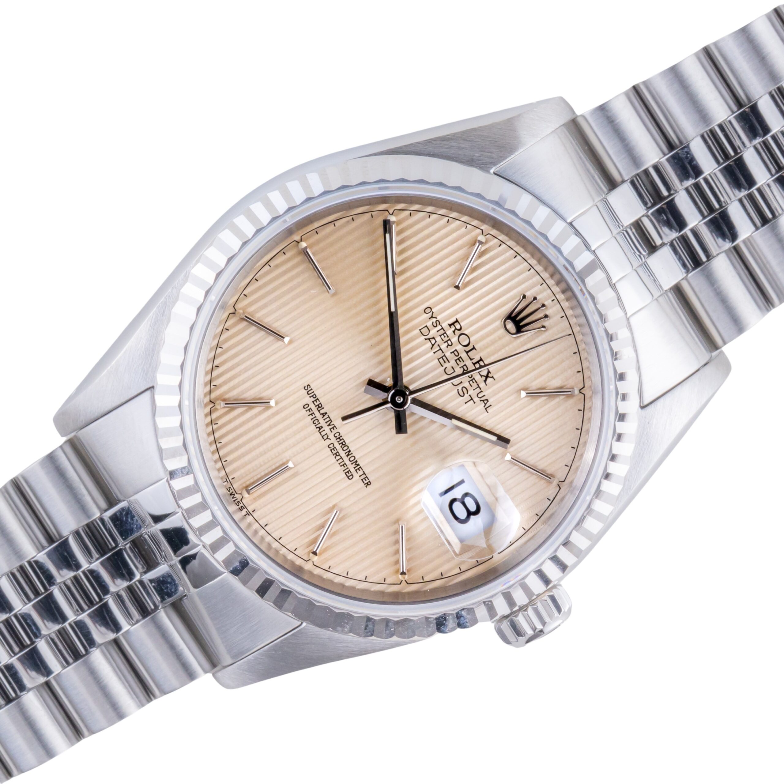 Rolex Oyster Perpetual Datejust Silver Tapestry 16234 1991 (Vollständiger Satz) 1 rolex-datejust-16234-138