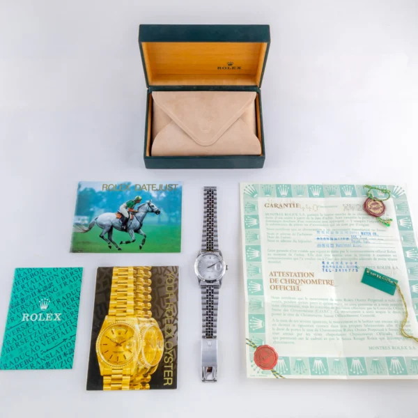 Rolex Oyster Perpetual Datejust Silver Diamond 16234 1991 (Full Set) - Image 8