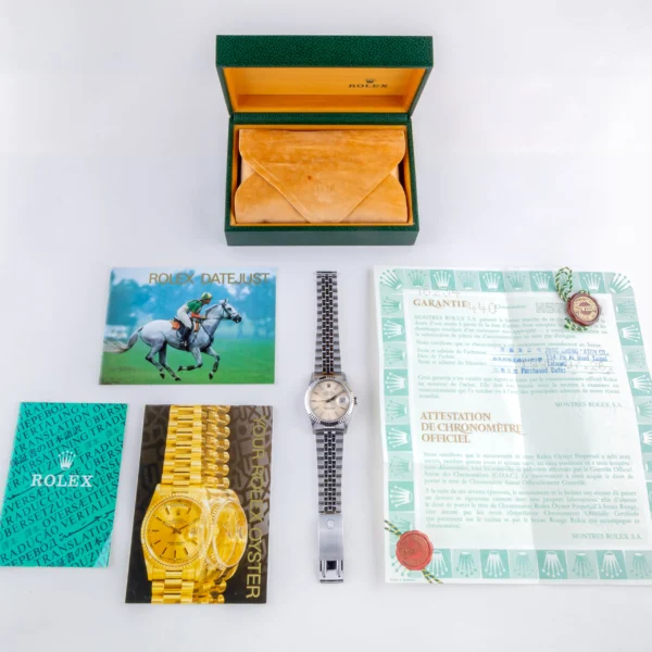 Rolex Oyster Perpetual Datejust Silver Tapestry 16234 1991 (Full Set) - Image 8