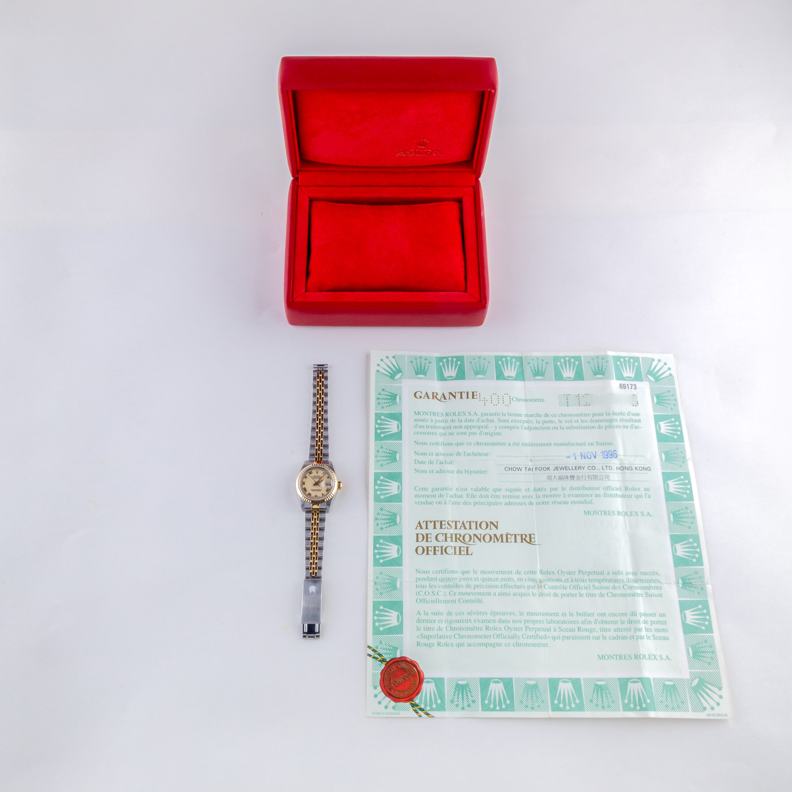 Rolex Lady-Datejust Crème 69173 1996 (Volledige Set) 8 rolex-lady-datejust-69173-123