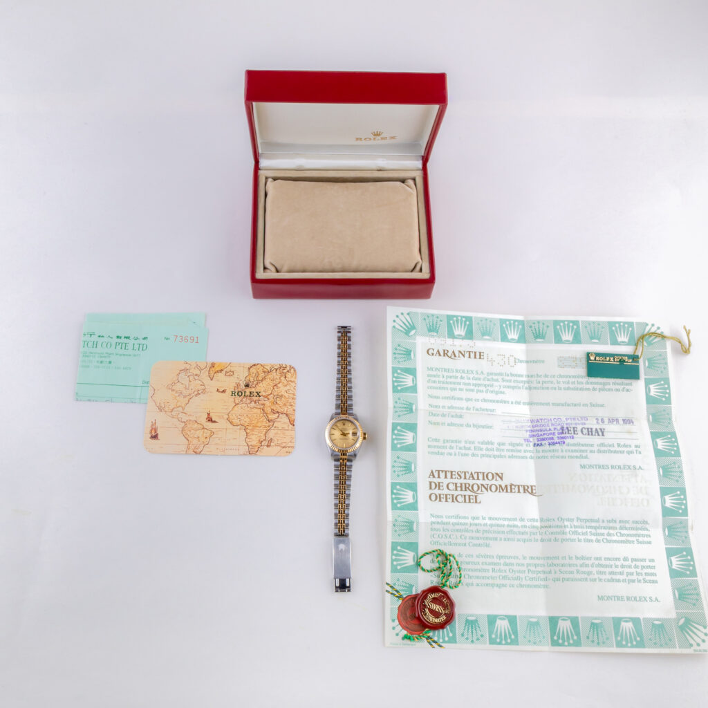 Rolex Lady-Datejust Champagne Tapestry 69173 1995 (Full Set) 15 rolex-lady-datejust-69173-129