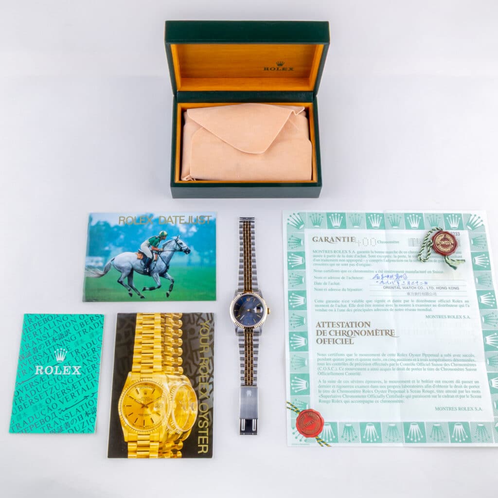 Rolex Oyster Perpetual Datejust Blue 16233 1996 (Volledige Set) 15 rolex-datejust-16233-154
