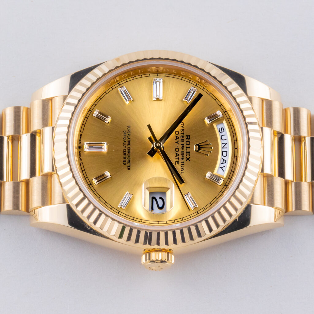 Rolex Day-Date 40 Silver Champagne Baguette 228238 2022 (Full Set) 12 rolex-day-date-228238-3