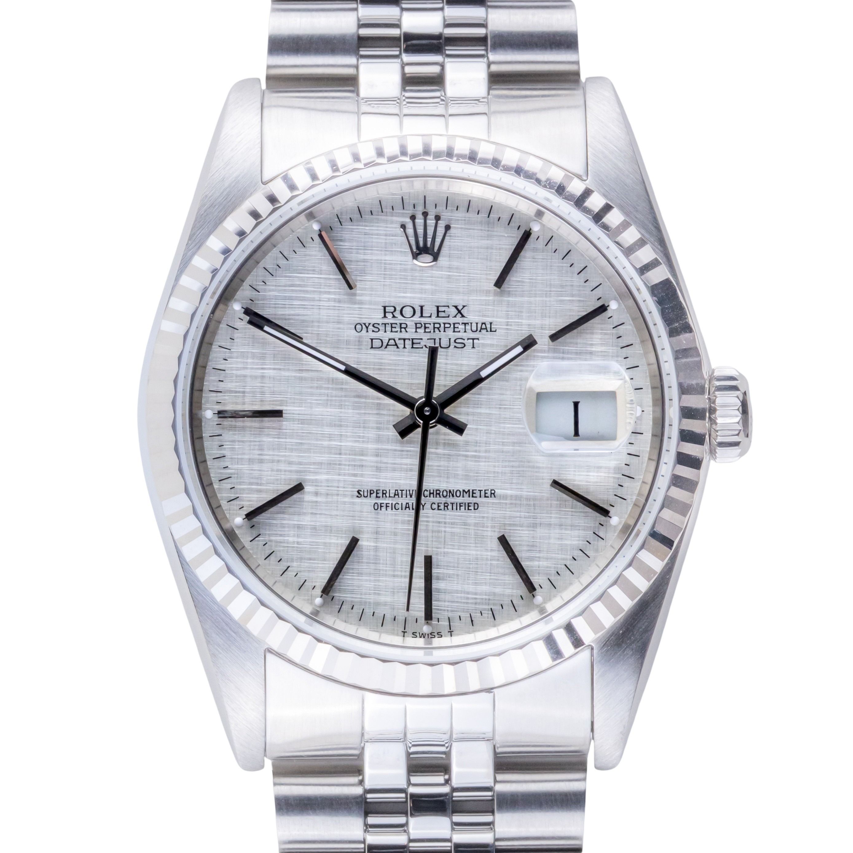 Rolex Oyster Perpetual Datejust Silver Linen 16234 1989 (Full Set) 3 rolex-datejust-16234-155