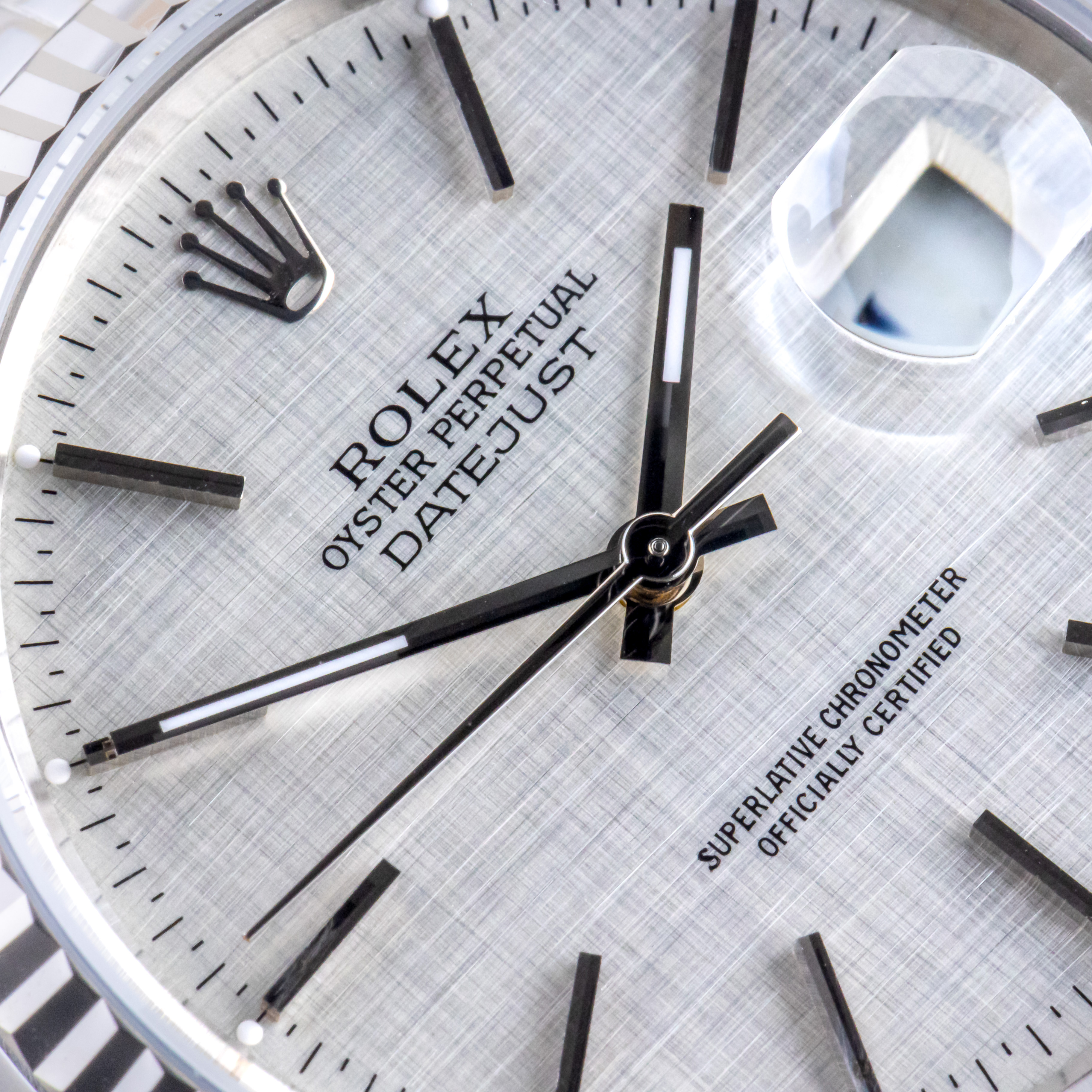 Rolex Oyster Perpetual Datejust Silver Linen 16234 1989 (Full Set) 2 rolex-datejust-16234-155