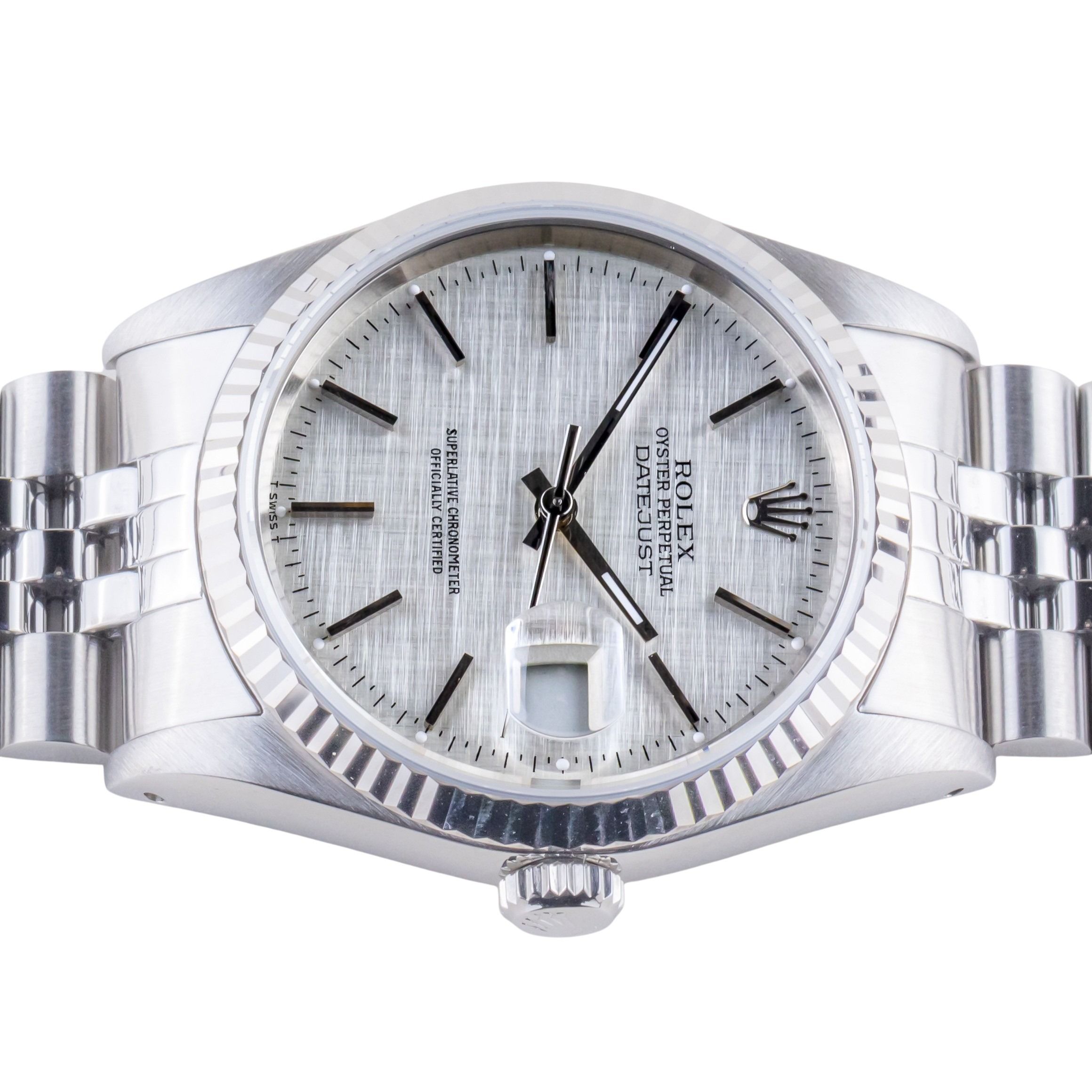 Rolex Oyster Perpetual Datejust Silver Linen 16234 1989 (Full Set) 6 rolex-datejust-16234-155