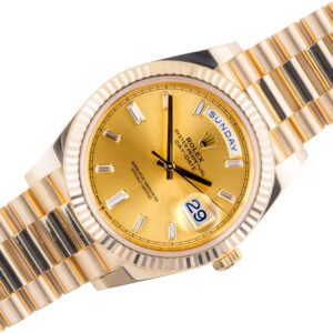 Rolex Day-Date 40 Champagne Baguette 228238 2022 (Volledige Set)