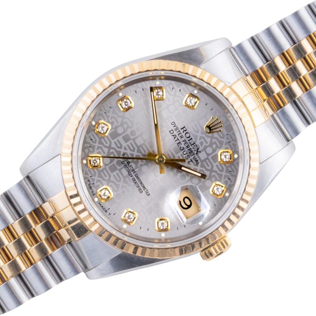 Rolex Oyster Perpetual Datejust Logo Diamond 16233 1990 (Volledige Set)