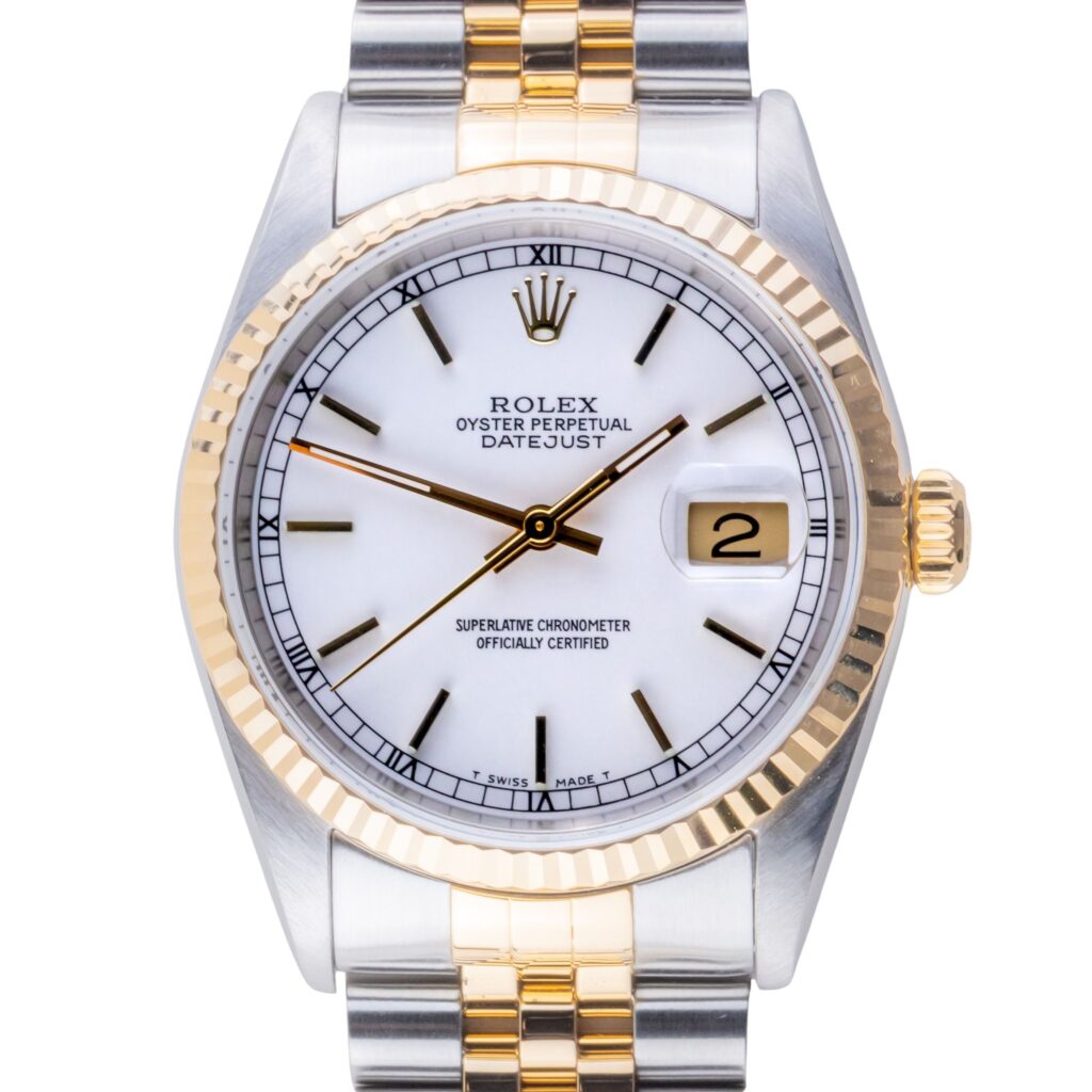 Rolex Oyster Perpetual Datejust White 16233 2002 (Volledige Set) 10 2E0B2460 1CG 3M Langedyk Vintage Watches