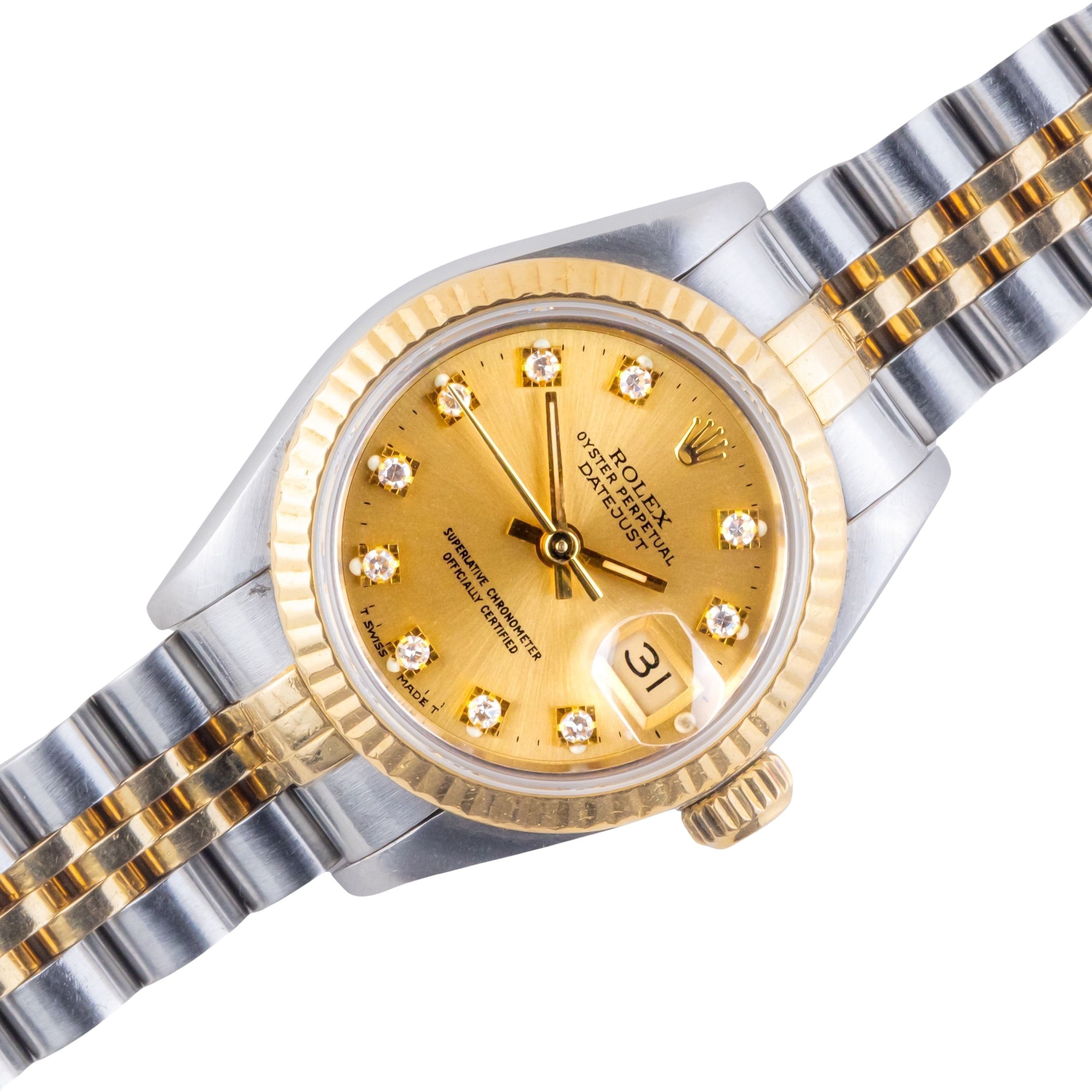 Rolex Lady-Datejust Champagne Diamond 69173 1992 (Vollständiger Satz) 1 rolex-lady-datejust-69173-142