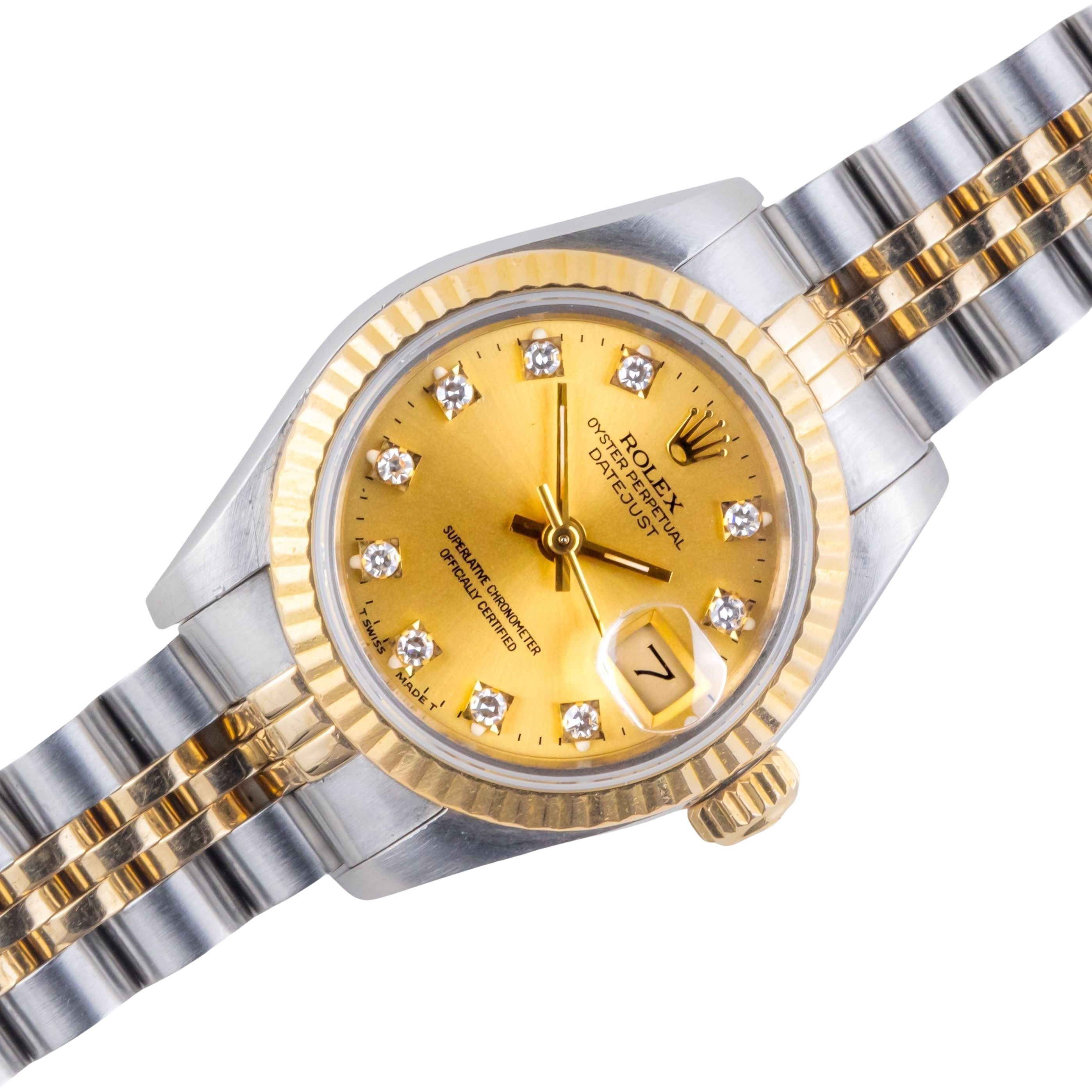 Rolex Lady-Datejust Champagne Diamond 69173 1990 (Vollständiger Satz) 1 rolex-lady-datejust-69173-143