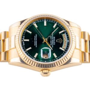 Rolex Day-Date Green 118238 2001 (Vollständiger Satz) 13 2E0B3122 1CG 3M Langedyk Vintage Watches