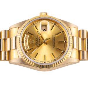 Rolex Day-Date Champagne 18238 1990 (Vollständiger Satz) 11 2E0B3171 1CG 3M Langedyk Vintage Watches