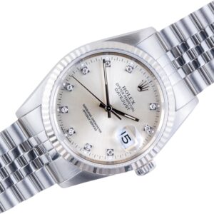 Rolex Oyster Perpetual Datejust Silver Diamond 16234 1991 (Volledige Set)