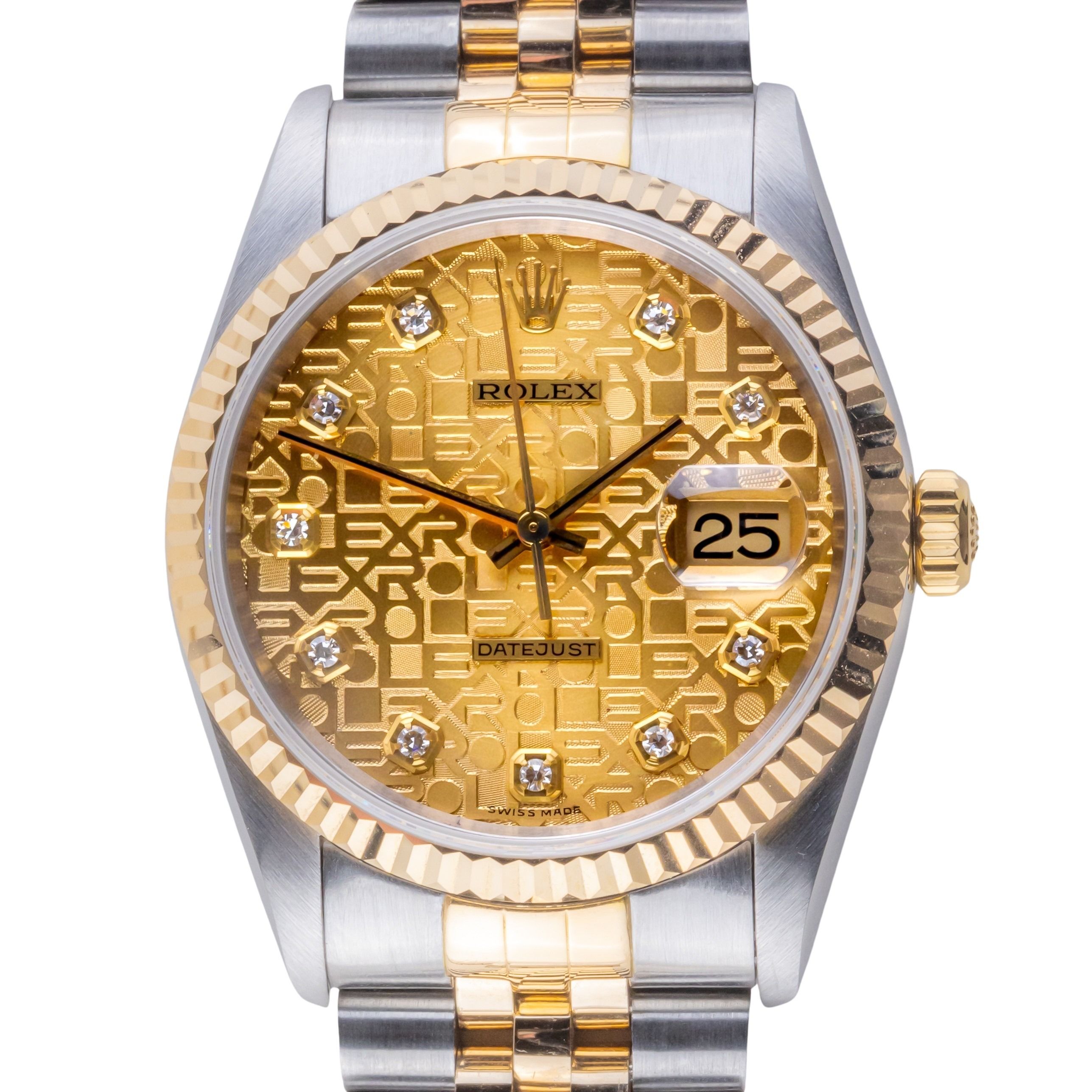 Rolex Oyster Perpetual Datejust Champagne Jubilee Diamond 16233 1997 (Full Set) 3 2E0B3385 1CG 3M